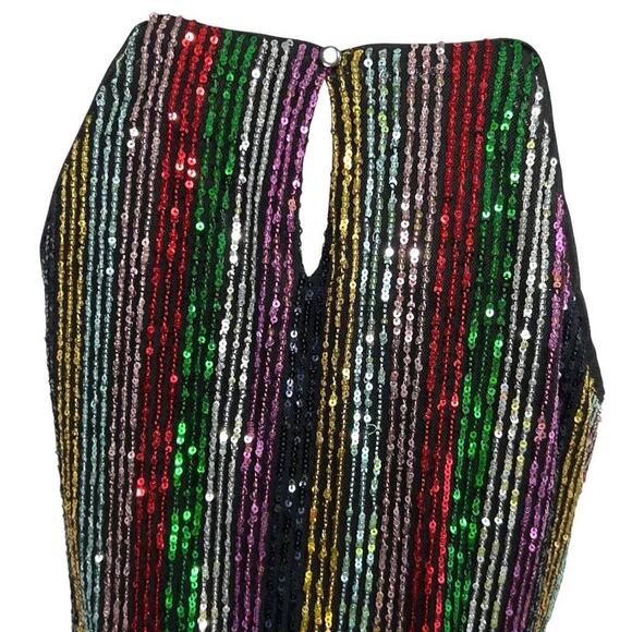 INC Rainbow Sequin Top Medium - Picture 9 of 11